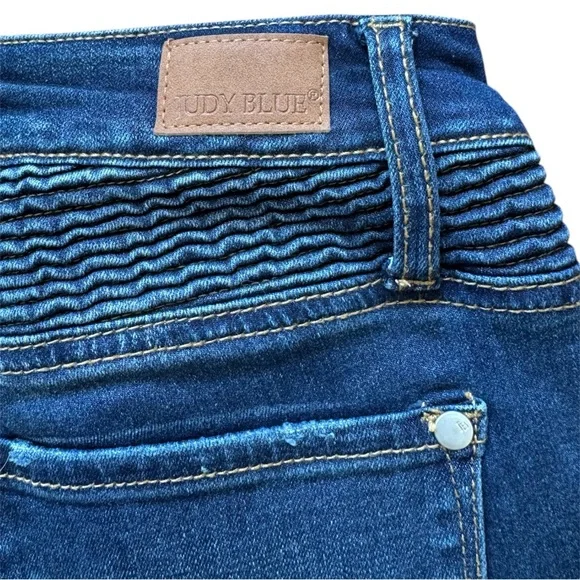 Judy Blue Women 9/29 Jeans Skinny Fit Style JB8469 Distressed Moto Denim Grunge - Picture 13 of 16